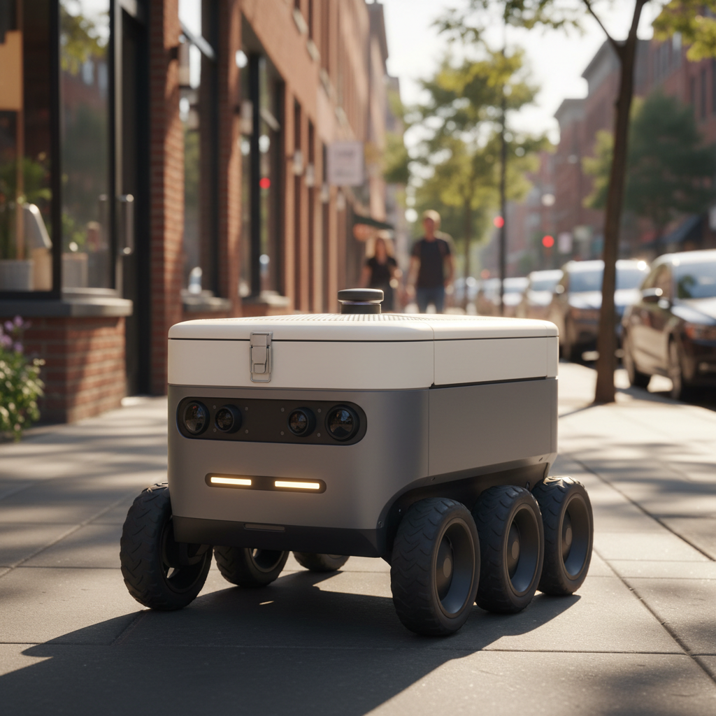 Cartken Model C ranked product image in the top 10 Food Delivery Robots. Image by www.CleaningRobots.Online.