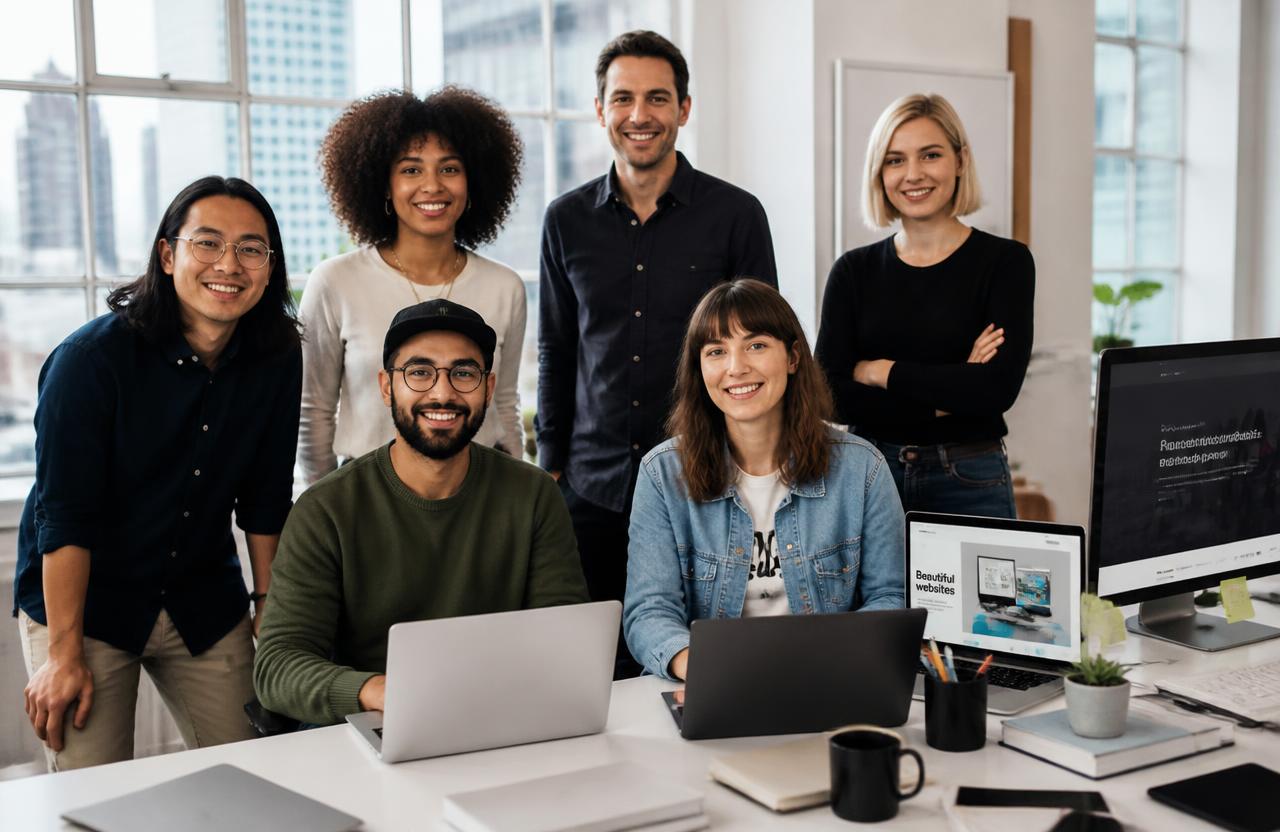 The Creative Web Designs and Development team of designers, writers and developers in their New York studio who research and publish the CleaningRobots robot reviews. Image by www.CleaningRobots.Online.