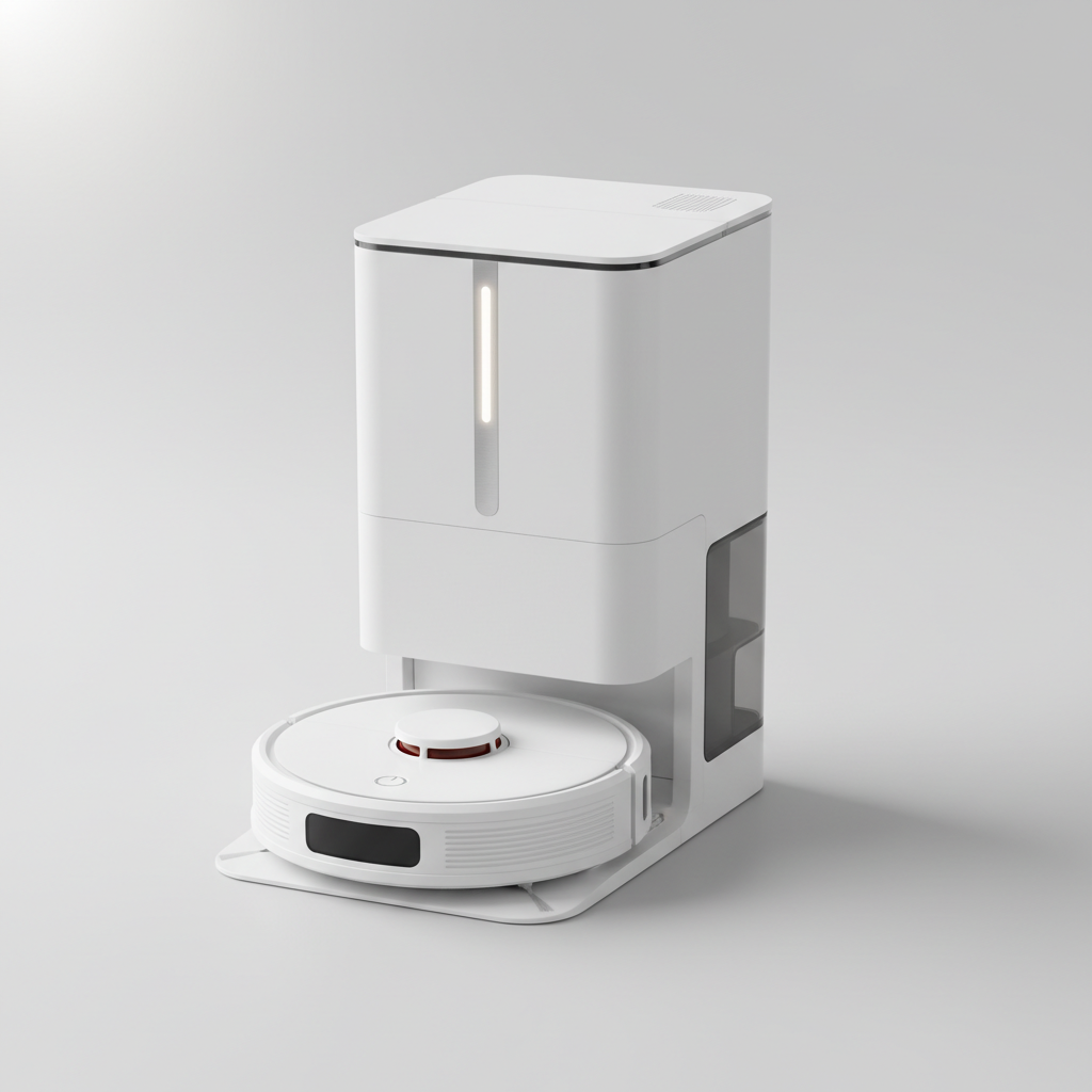Dreame D10 Plus ranked product image in the top 10 Self-Empty Vacuums. Image by www.CleaningRobots.Online.