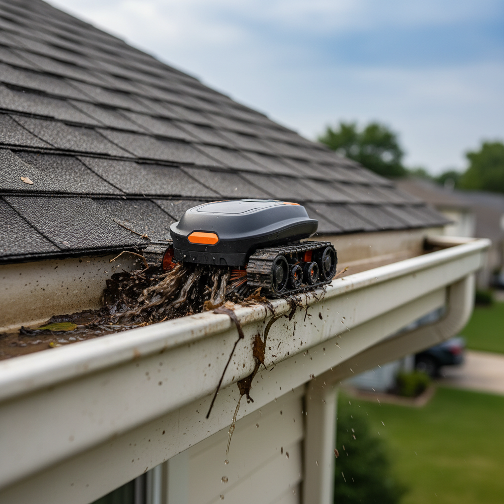 Gutter Cleaner Pro 2000 ranked product image in the top 10 Gutter Cleaning Robots. Image by www.CleaningRobots.Online.