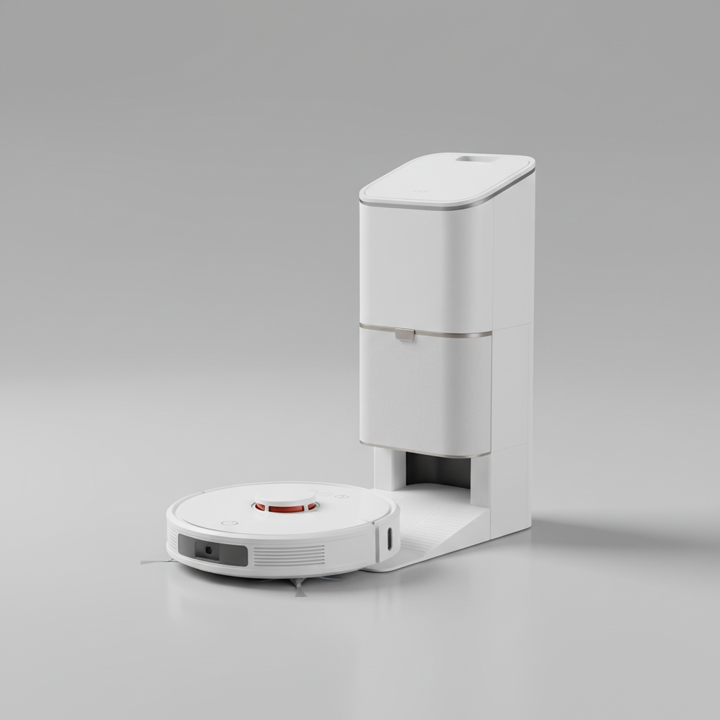 Roborock Q7+ ranked product image in the top 10 Self-Empty Vacuums. Image by www.CleaningRobots.Online.