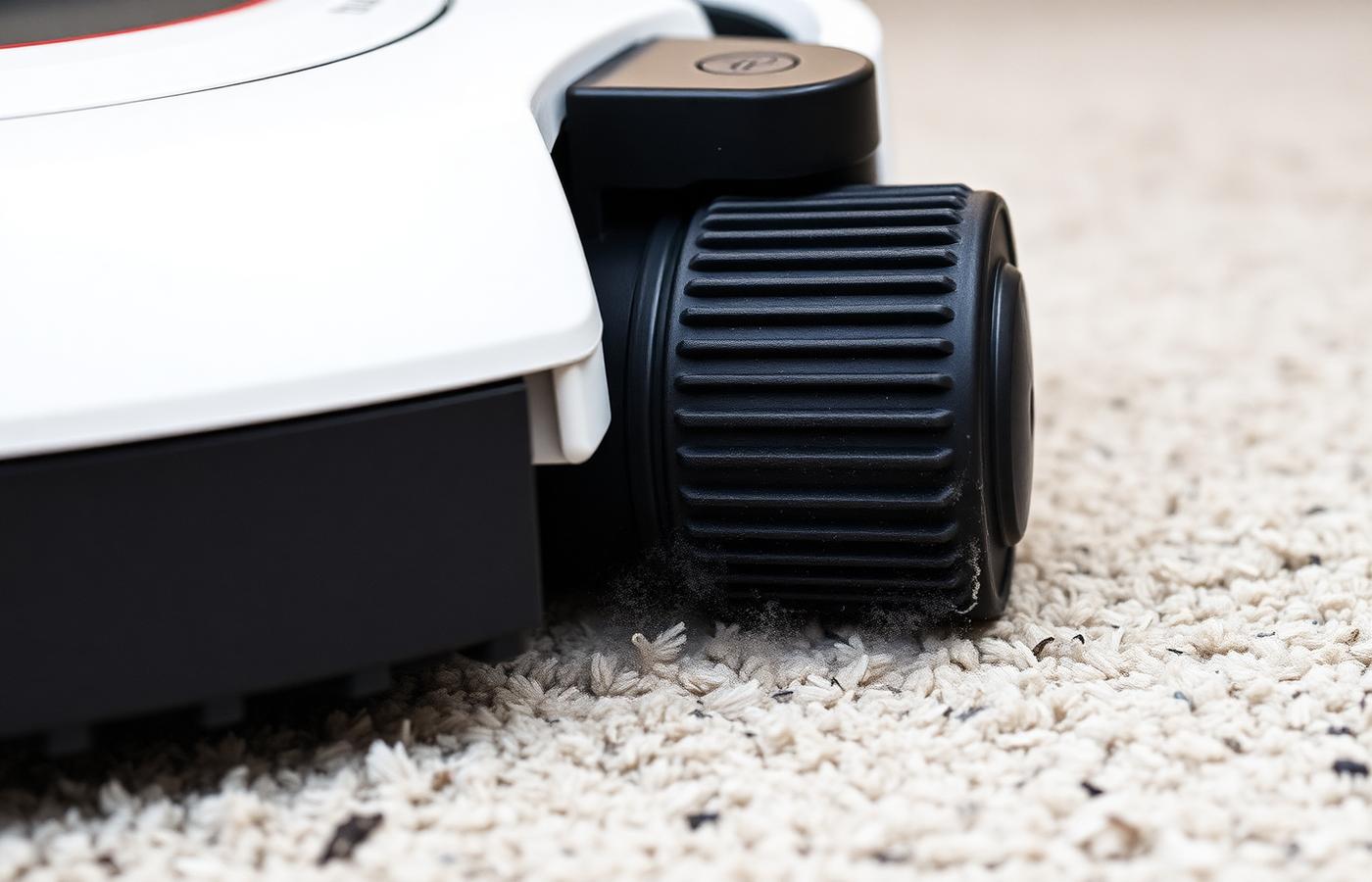 Close-up of a robot vacuum's sensors and camera array on its top panel. Image by www.CleaningRobots.Online.
