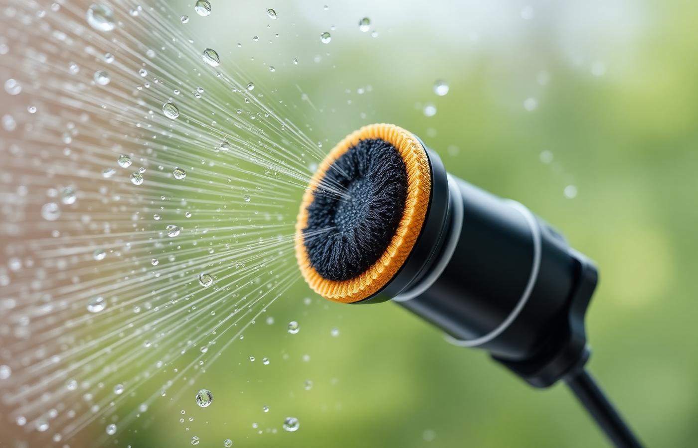 Close-up of a robot window cleaner's microfibre cleaning pads and safety tether. Image by www.CleaningRobots.Online.
