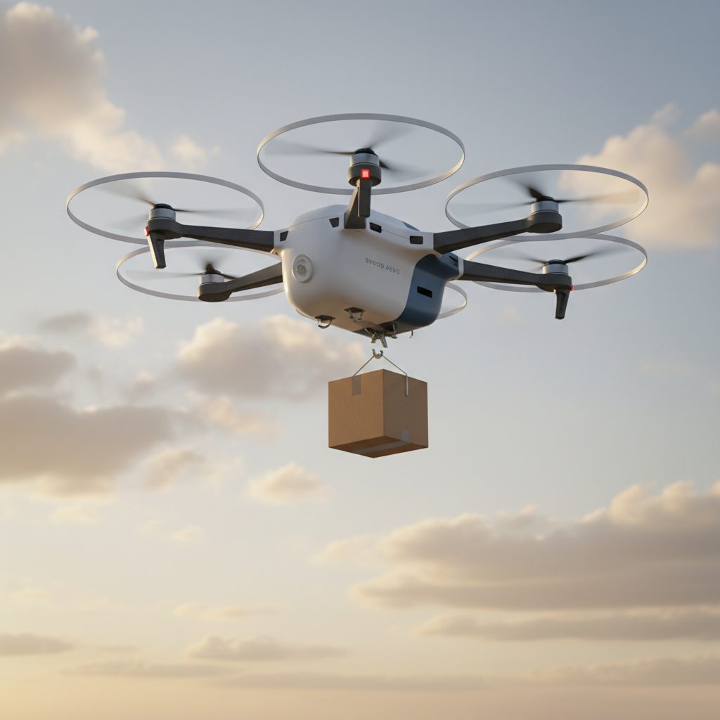 Swoop Aero Kite ranked product image in the top 10 Flying Delivery Drones. Image by www.CleaningRobots.Online.