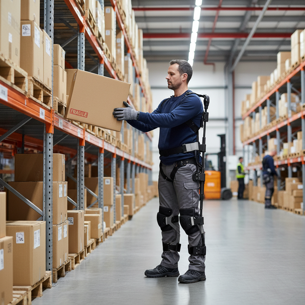 A collaborative robot arm lifting boxes from a conveyor onto a pallet in a distribution centre. Image by www.CleaningRobots.Online.