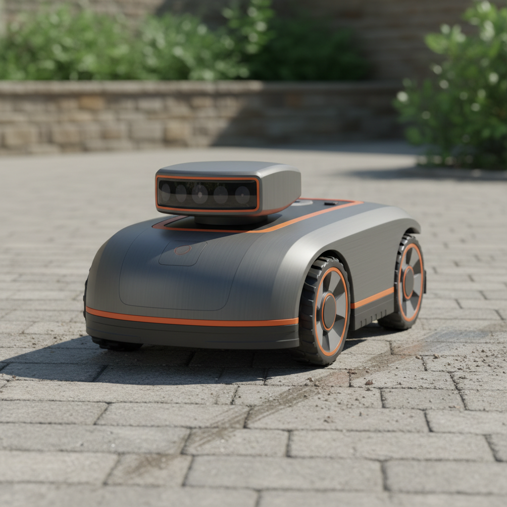 Worx Landroid Vision (outdoor) ranked product image in the top 10 Outdoor Clean Robots. Image by www.CleaningRobots.Online.
