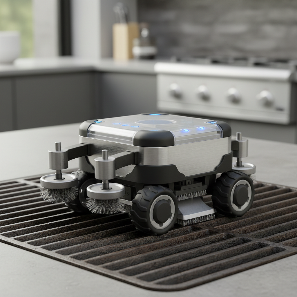 YRYM Grill Robot ranked product image in the top 10 Grill Cleaning Robots. Image by www.CleaningRobots.Online.
